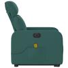 Electric Massage Recliner with Rising Function Dark Green Fabric
