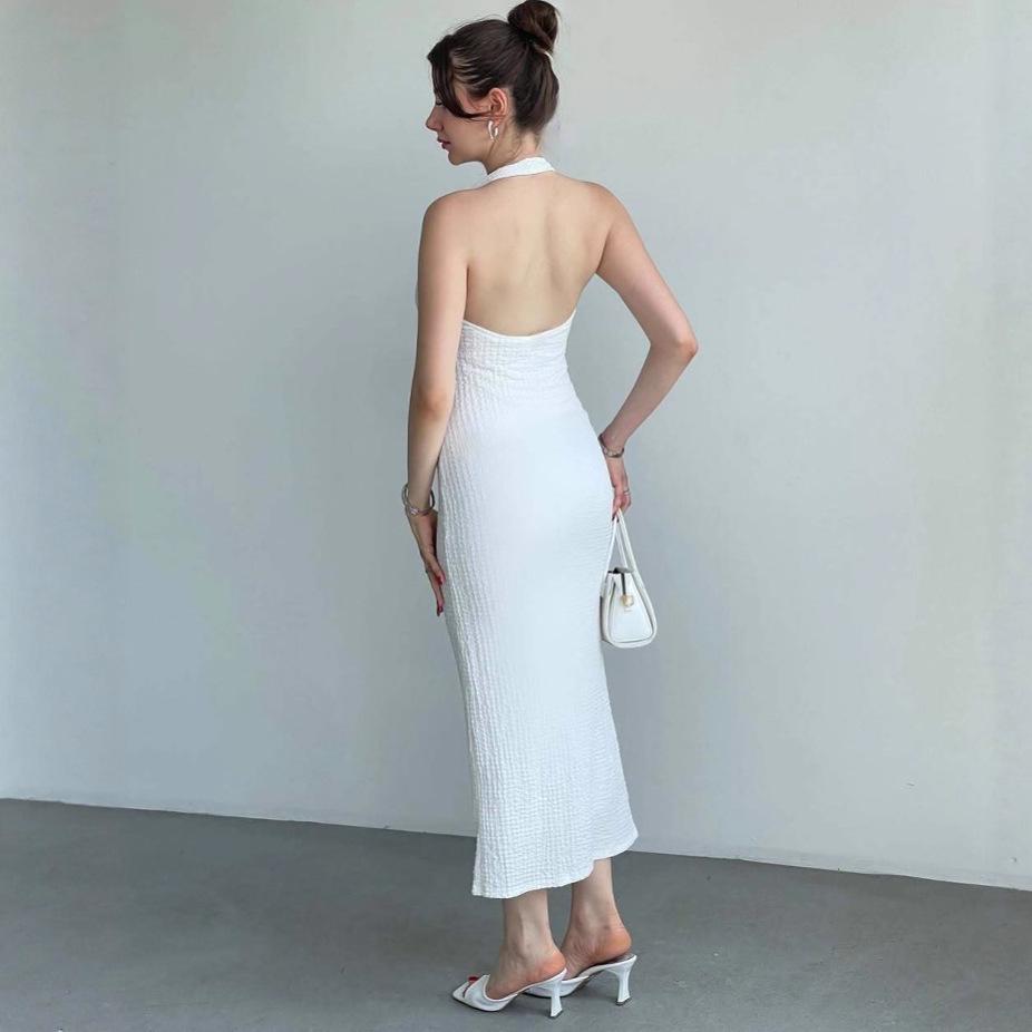 2025 Summer European & American Sleeveless U-neck Slimming Long Dress