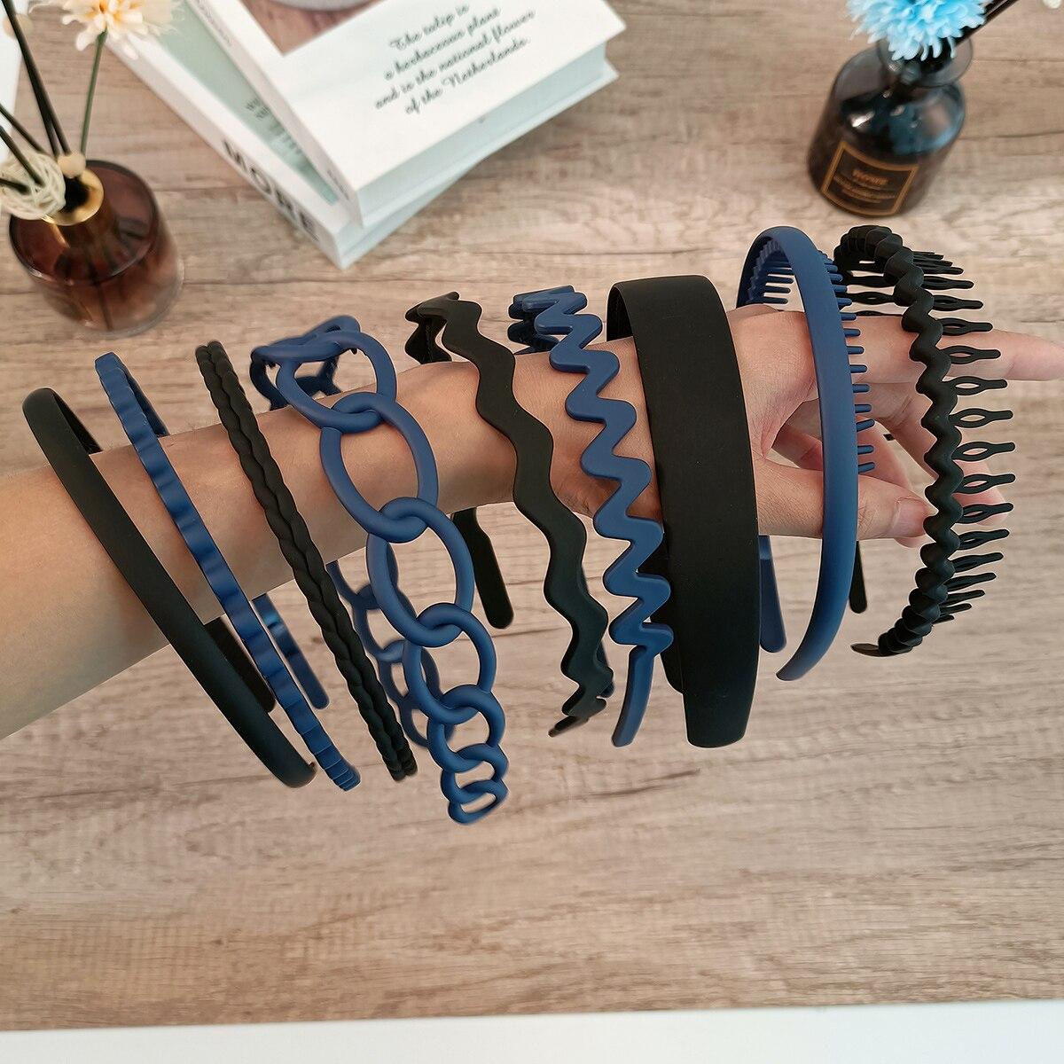 

9 шт./набор Нескользящие резинки для волос для женщин и мужчин Матовая повязка на голову для умывания лица Многостилевые повязки на голову Простая резинка для волос Аксессуары для волос