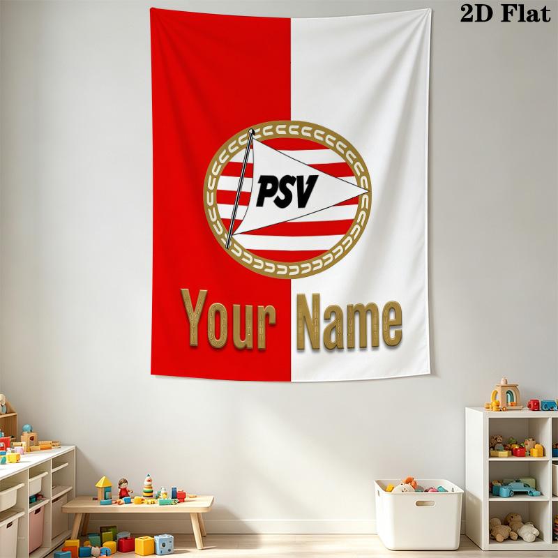 PHEilips Sport Vereniging Custom Name Wall Tapestry Aesthetic Wall Hanging Printed Fabric Blanket Decorative Tapestries for Bedroom Living Room Home D