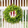 Green Wreath Artificial Four Leaf Clovers Garlands Green Hanging Tinsel Garlands Ornament for Patricks Day Decoration