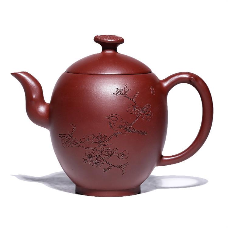

300 мл роскошный исинский фиолетовый глиняный чайник ручной работы цветочный горшок птица необработанная руда красный дракон грязь чайник с заварником чай цзыша