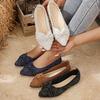 Large-sized Fly-knit Breathable Flat Single Shoes for Women with A Shallow Toe for Lazy Women
