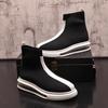 Fashion New High Top Mesh Sock Sneakers Fashion Black Brand Designer Mens Slip On Boots Luxury Cartoon Vulcanized Shoes A11