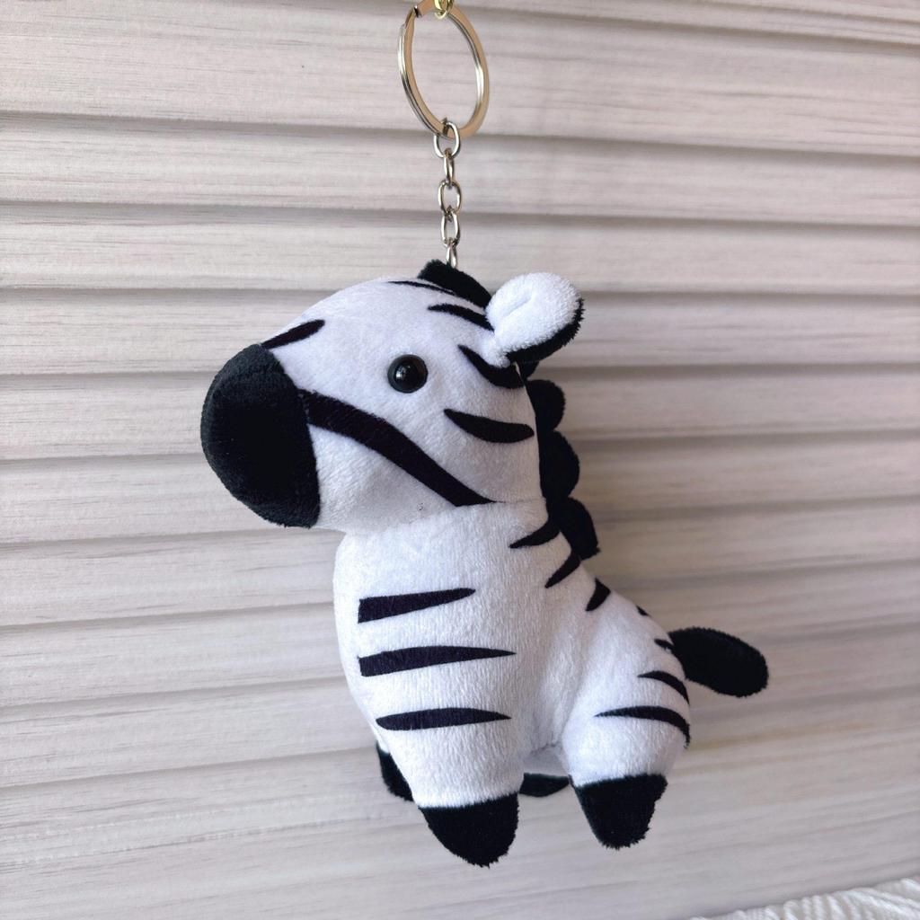 Mini Animal Plush Pendant: Giraffe, Zebra & Donkey Cartoon Figures