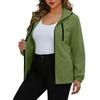 Women's Waterproof Windbreaker Jacket Hooded Outdoor Lightweight Zip Up Windproof Coat with Pockets for Hiking Camping