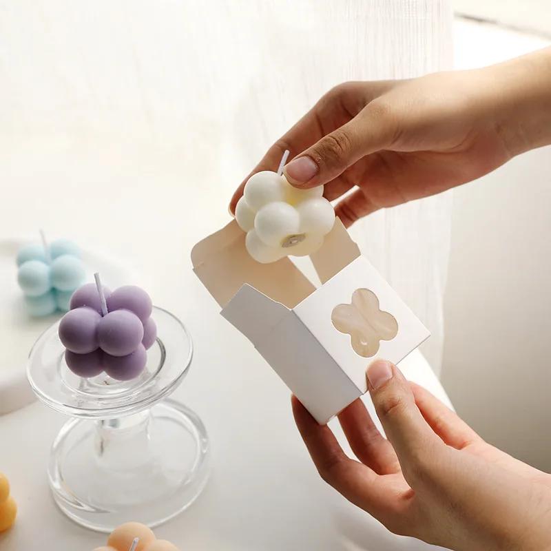 Small Scented Mini Cube Bubble Shaped Wax Candles for Home Bedroom Wedding Festival Party Decoration Aesthet Souvenir