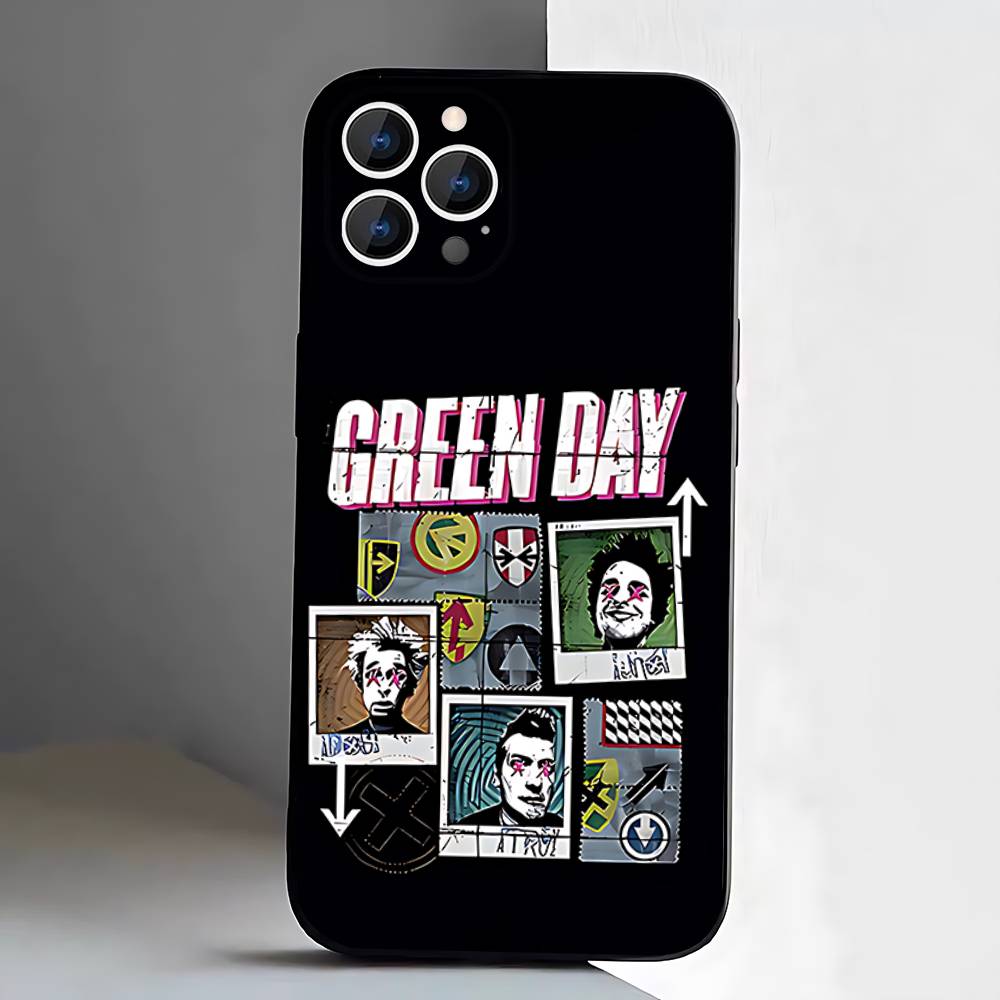 Band G-Green Rock Day Phone Case For iPhone 17,16,15,14,13,12,11,Pro,XS,Max,XR,Plus,E,SE4,Mini Black Soft Cover