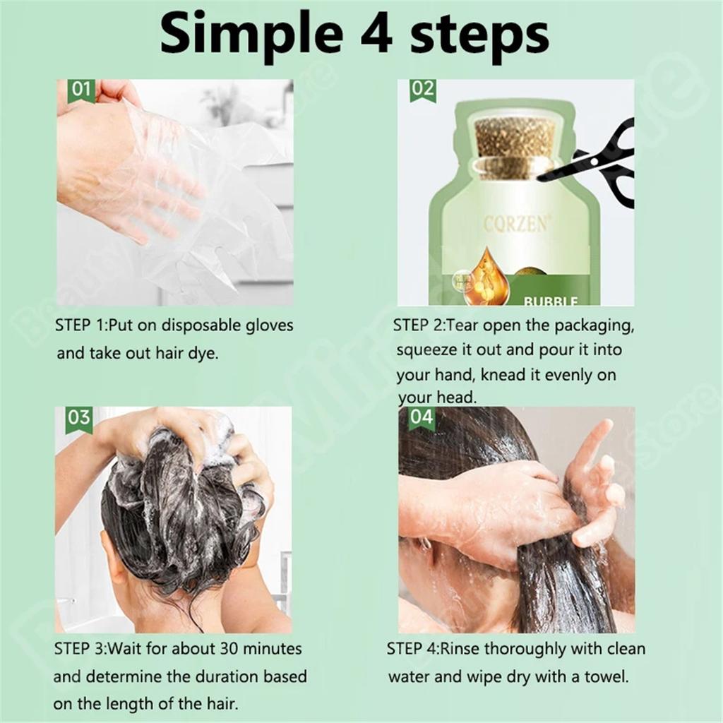 Pure Natural Herbal Hair Dye Shampoo 5 Minutes Change Hair Color Non-irritating Repair Gray White Fashion Hair Care Women Men
