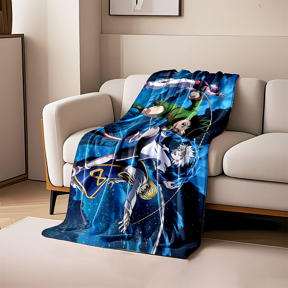 

Four characters in dynamic poses amidst a starry sky and energy effects. for all seasons blanket lunch break throw gift 80cm x 120cm