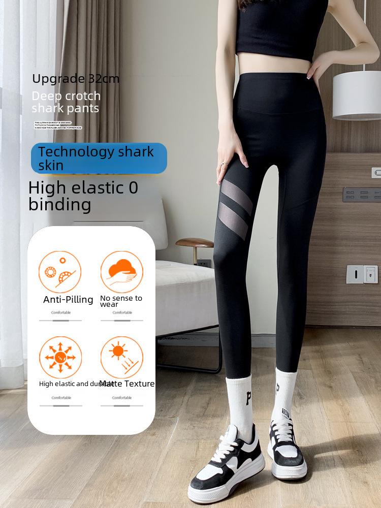 Women's Summer Mesh Shark Pants: High Waist, Hip Lifting, Slim Fit Yoga Leggings