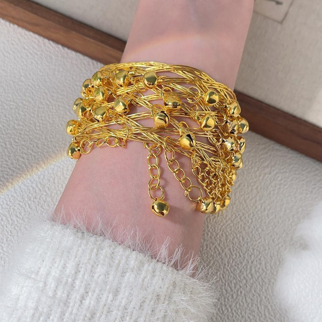 New Classic Ethnic Style Miao Open Bell Bracelet Dance Exquisite Performance Clothing Arm Ring Accessories Daily Trend Jewelry