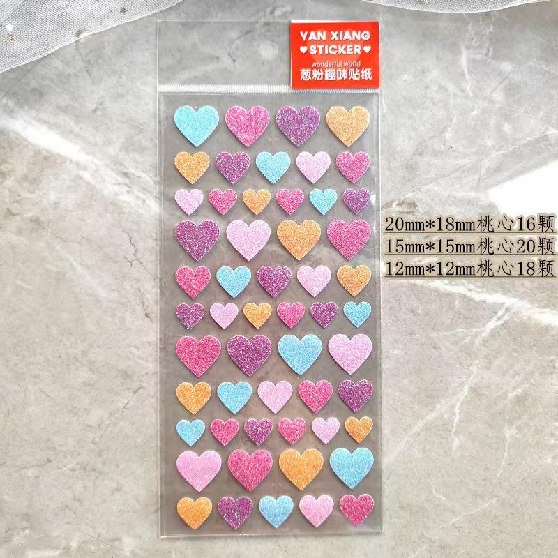 1pc Colorful Bronzing Star Sticker Gold Red Love Girl Handmade Dress Material Reward Sticker Scrapbooking Stickers Aesthetic