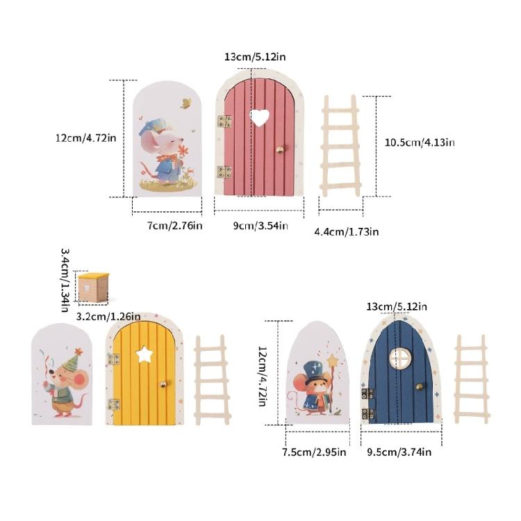 Easy Assemble Miniature Mouse Door Wooden Craft For Childrens Educational Toy And Home Styling