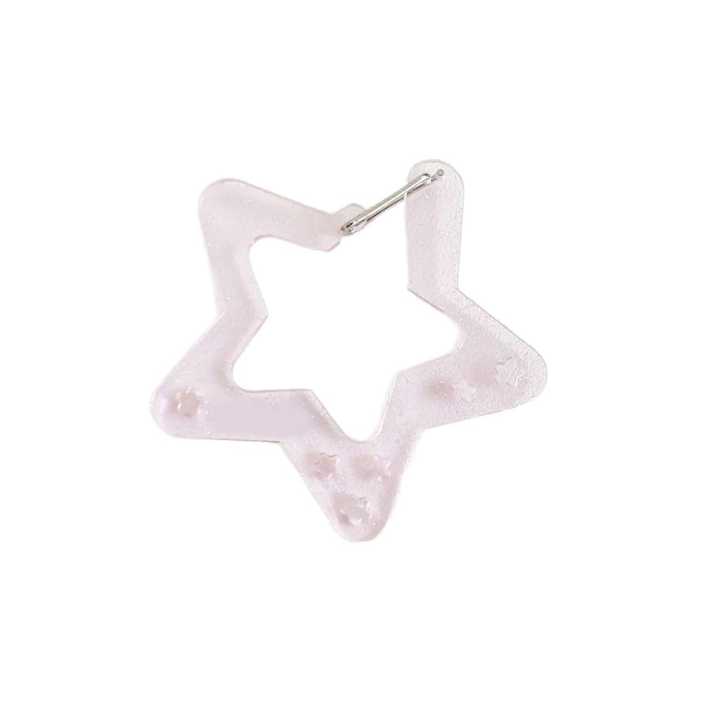 Acrylic Wing/Stars Shape Carabiner Hook Clips Card Holder Keychain Portable Outdoor Keyring Hook Backpack Pendant Gifts
