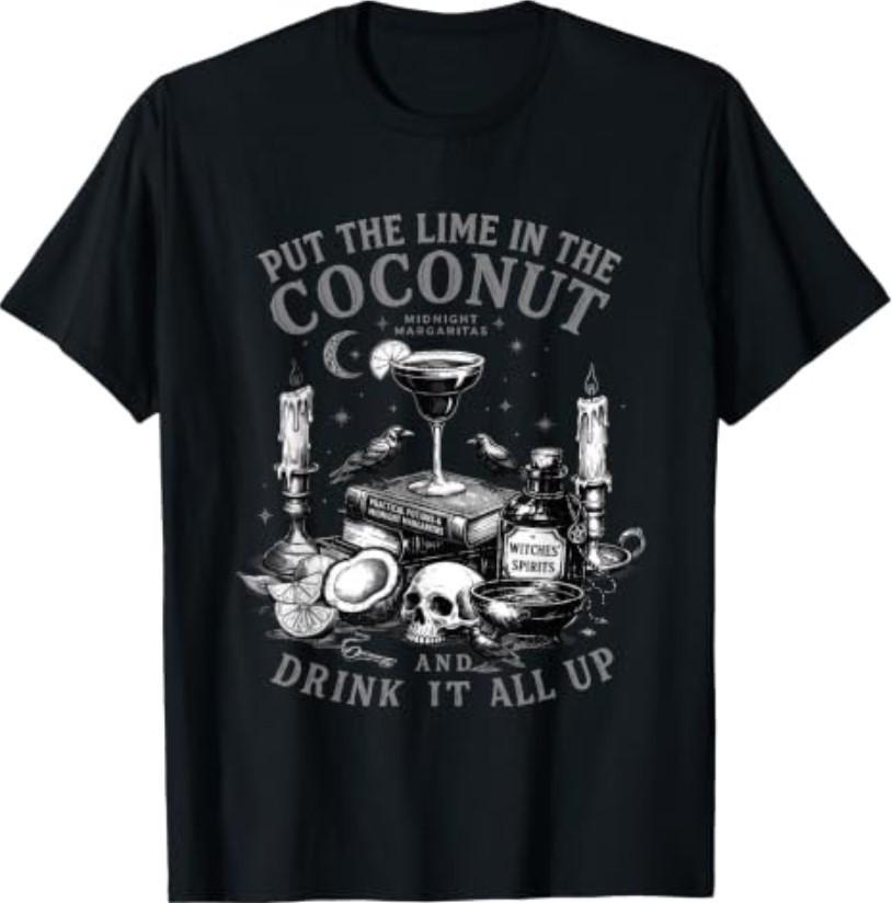 Vintage Coconut Margaritas Retro Halloween Magic Practical T-Shirt