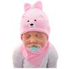 Pink Bear2 Set Hat + Scarf Size 40-42