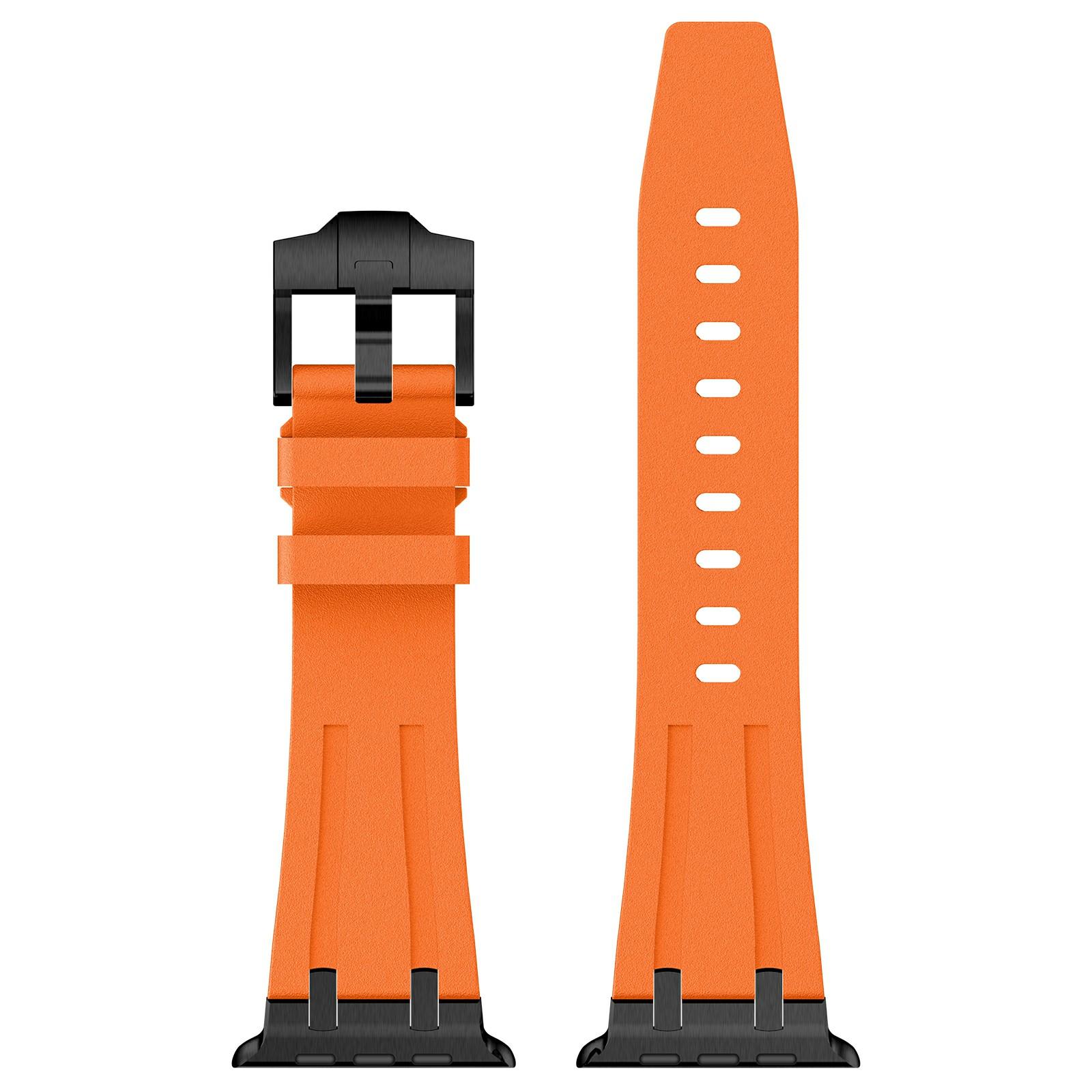 

For Apple Watch 10 46mm/Ultra 2/Ultra 49mm/9 8 7 45mm/SE (2023) SE (2022) SE 6 5 4 44mm/3 2 1 42mm Stone Texture Strap Silver+Black