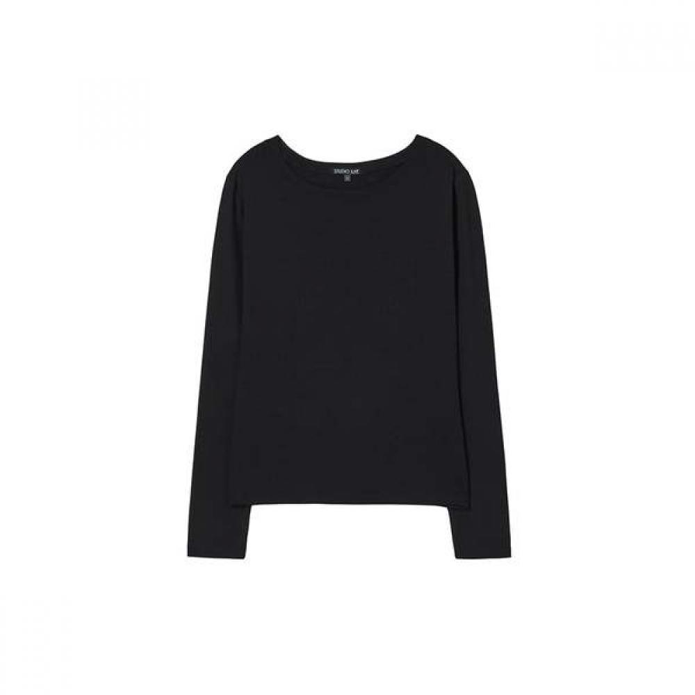

Lap Boat Neck Slim Tee As1ct264 BK (black)/FF