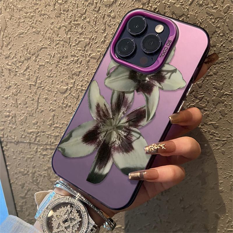 Oil Painting Lily Flower Retro Pattern Phone Case For iPhone 17 Air Pro Max 16 15 14 13 12 11 Pro 16 Plus Mini Shockproof Cover