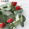 Valentines Day Heart-Shaped Candle Wreath With Eucalyptus Leaves Fabric Floral Decor Wedding Party Home Photography
