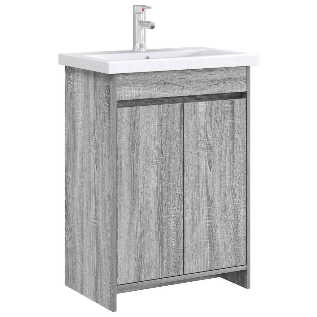 Bathroom Vanity Unit Grey Sonoma 56 x 37.5 x 81 cm Particleboard