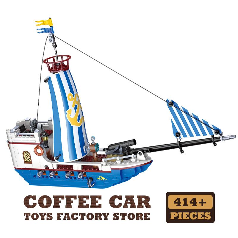 

Нетоксичные Новые Наборы Строительных Блоков Пиратский Корабль Креативный Парусник Модели из Кубиков Moc Stem Образовательные Игрушки Для Детей Детей Взрослых Подарки Diy