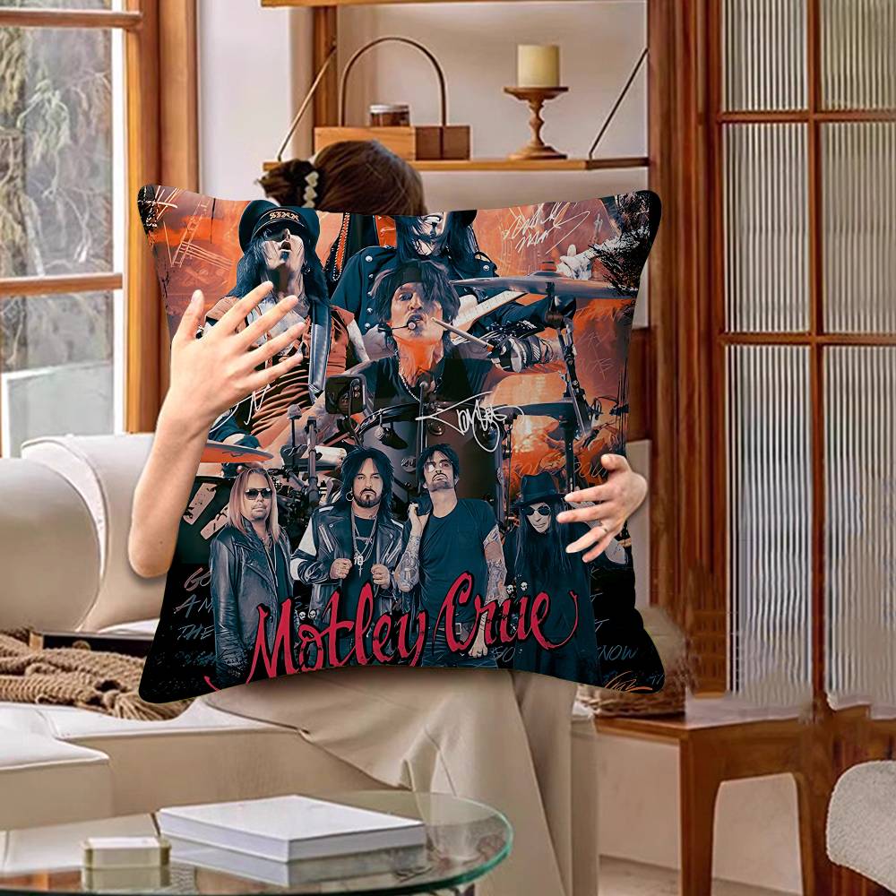 Classic Band M-Motley C-Crue Office Cushion Pillowcase Car Cushion Cover45X45CM Lumbar Pillowcase Sofa Pillowcover
