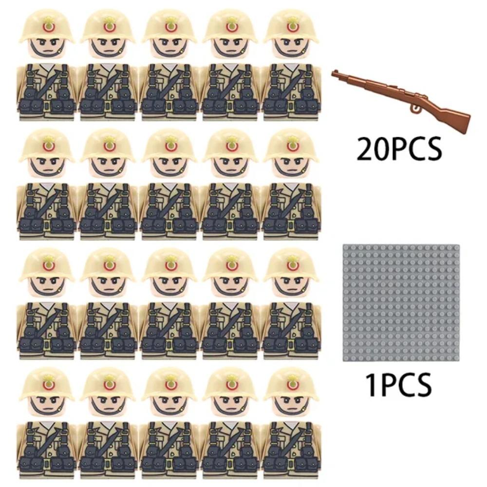 Kinderbausteine Chinesisches Spielzeug Neuer WW2 Soldat Militär Armee Mini-Puppen Nationales Bündnis Offizier Gewehrriemen Spielzeug Großhandel