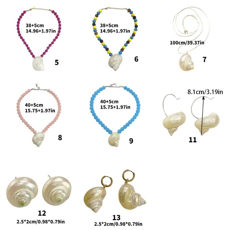 Unique Conch Shell Pearls Necklace Bohemian Beach Earrings Jewelry Necklace Accessories For Summer Vacations