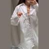 Loose Lapel Hollow Out Women's Shirt White Long Sleeve Bandage Lace Up Female Shirts 2025 Spring Summer Fashion Lady Top Street