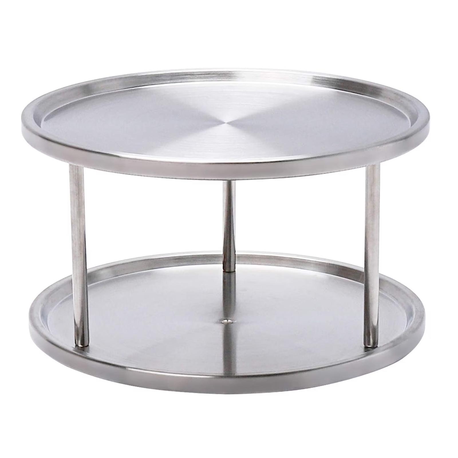 

Двухуровневая поворотная подставка Lazy Susan 360 градусов Органайзер Lazy Susan Использовать для органайзера Или органайзеры для кухонного шкафа Устойчивый к пятнам