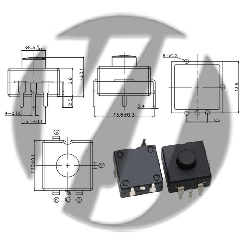 12x12 LED Flashlight Desk Lamp with Self-Locking Power Switch