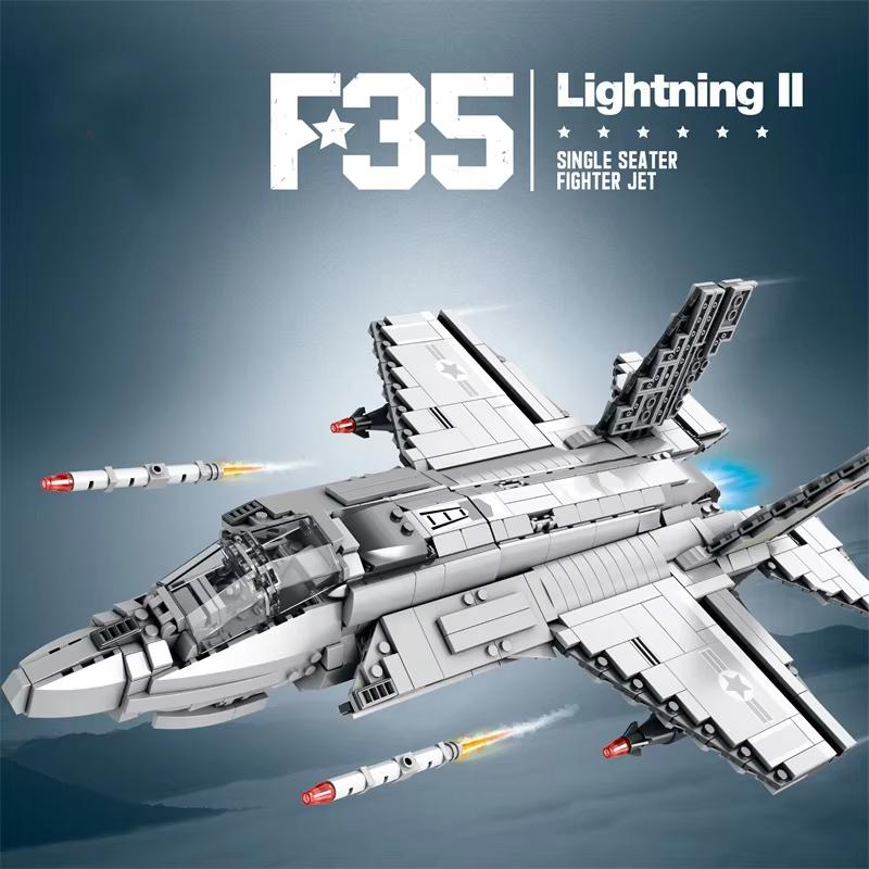 Самолет Первого Класса Коллекция Первого Класса F35 Боевой Самолет Высококачественный Конструктор-Набор Сборочные Кубики Первого Класса Сборочный Набор No original box