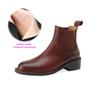Krazing Pot Cow Skin Autumn Winter Shoes Concise Thick Heels Size 43 Size 42 Chelsea Boots Round Toe Slip on Retro Ankle Boots