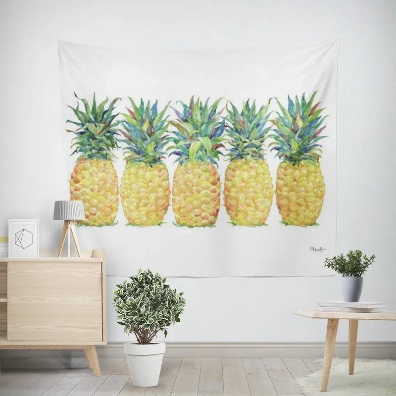 

Гобелен для гостиной в офисе с рисунком ананаса, подвесная ткань, украшение на стену дома, гобелен 100x75cm
