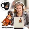 Süßer Affen-Aufkleber Protect Punch Der Affen-Aufkleber Makake hält Plüschtier Laptop-Aufkleber Lustiger Aufkleber für Autofenster Kinderzimmer Dekoration