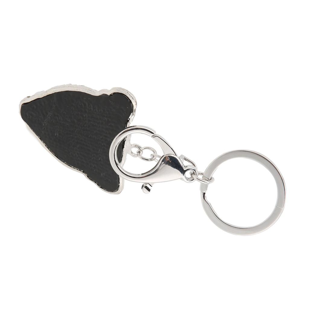 Keychain Exquisite RhinestoneEncrusted Leopard Head Car Bag Pendant for Girl Birthday Gift(Gold )
