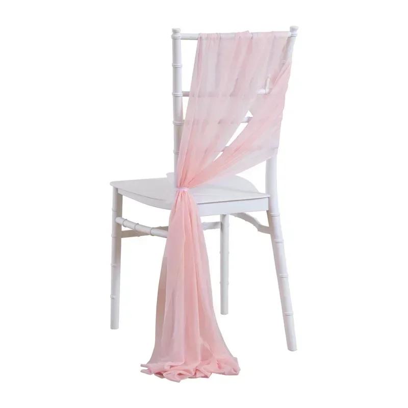 10/50 ks 17x250cm Šifonové mašle na židle Svatba Židle Baby Shower Potahy Stuha Svatba Párty Banket Akce Ulička Židle Dekorace