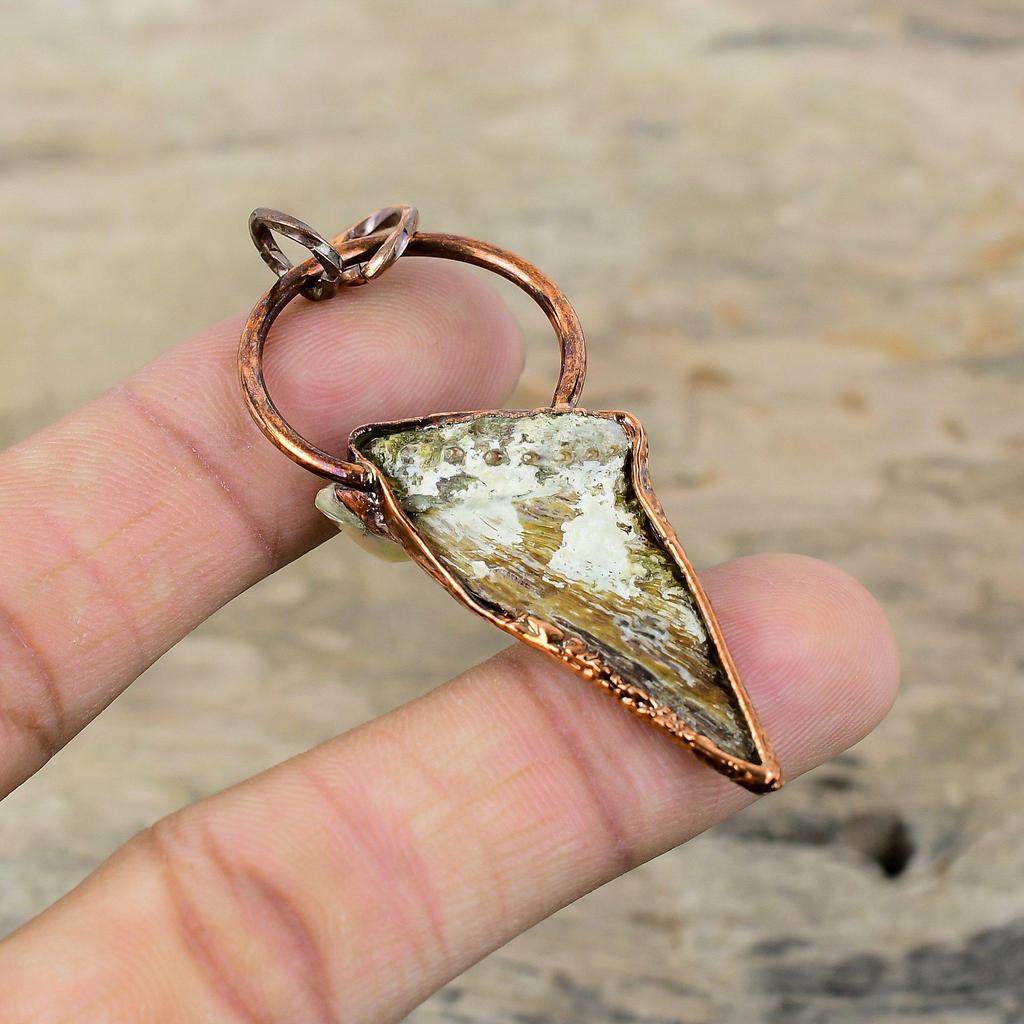 Abalone Muschel Rohanhänger Elektroformed Kupfer Anhänger Brandneuer Anhänger Elektroformed Schmuck Handgemacht Echt Edelstein Anhänger Geschenk für Mama