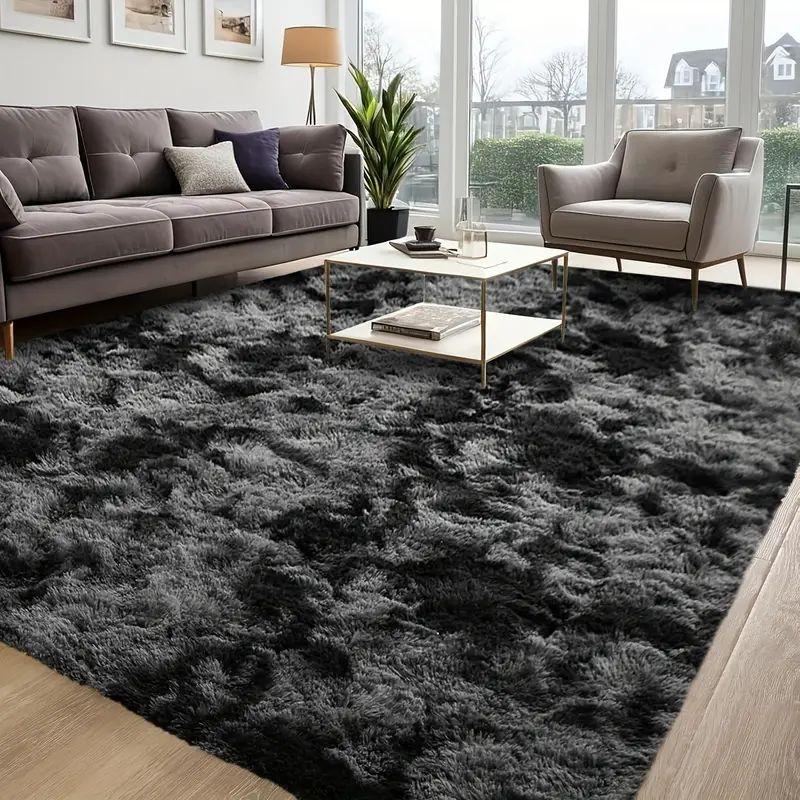 Luxury Square Fuzzy Rug Soft and Plush Anti-Slip Floor Mat for Living Room, Sofa, Bedroom, Wardrobe Room, Home Decoration