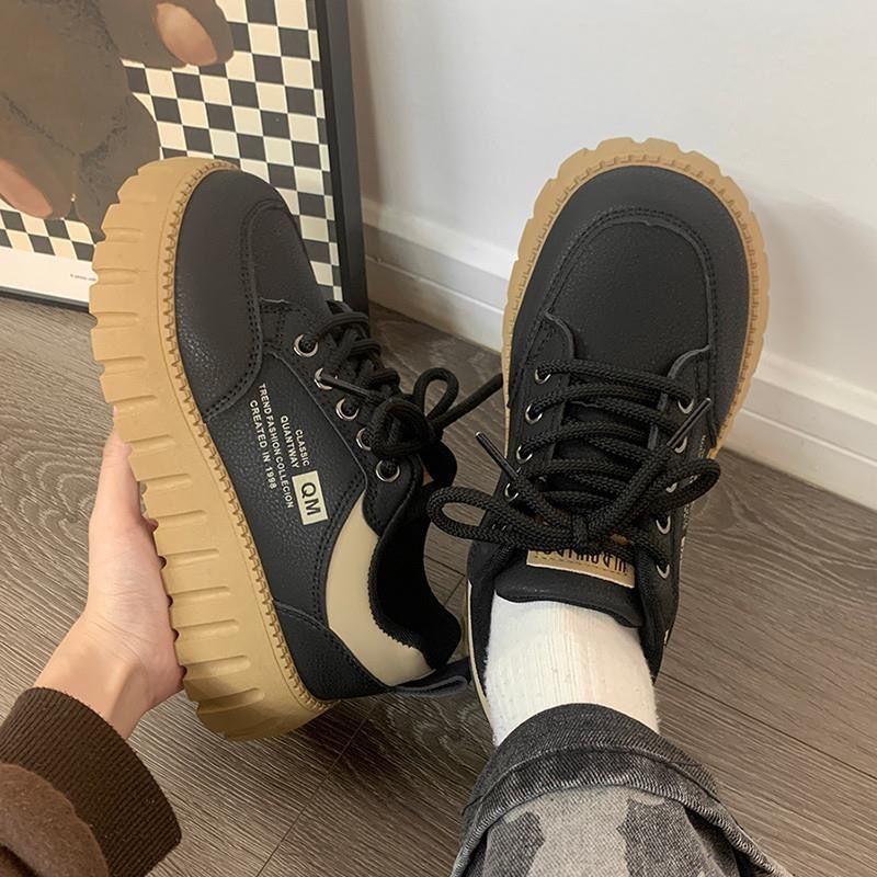 Shoes Platform White Shoes Women's Ins Tide 2025 Spring Lightweight Versatile Biscuit Shoes Women's Shoes Niche Casual Board Shoes