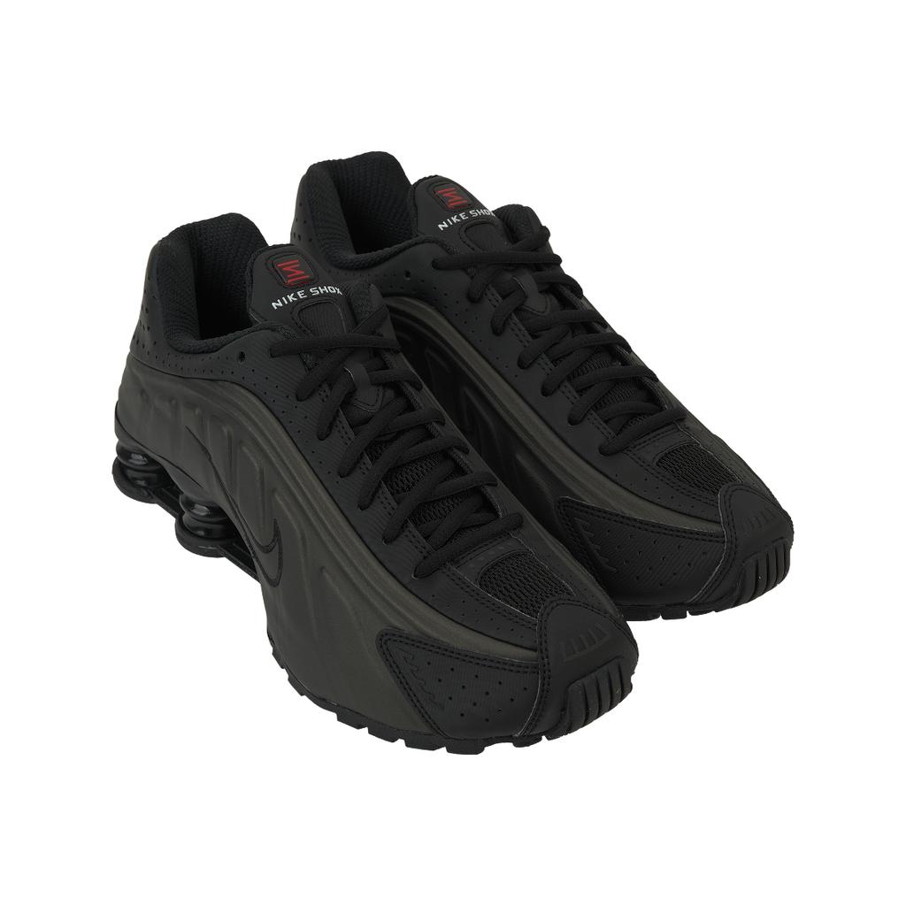 Nike Shox R4 Triple Black 2025 Men Sneakers Bright-Crimson HQ1988-001