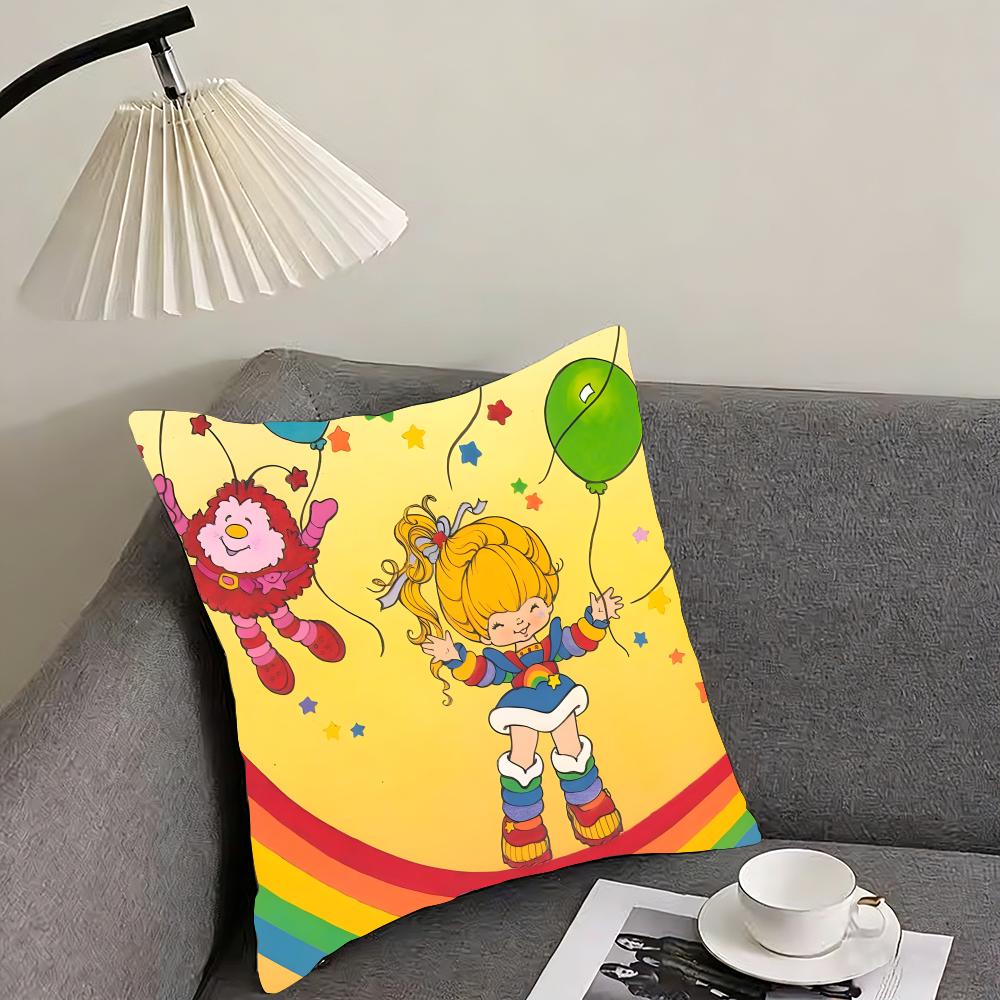 RRainbows Cute BriteE Cartoon Cushion Cover Pillowcase Ultra Soft Skin Friendly Fabric Cloud Like Comfort Concealed Zipper