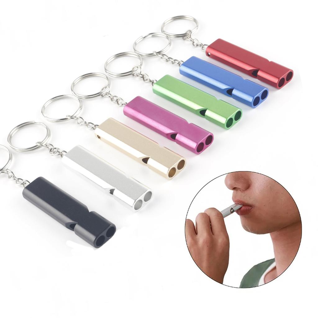 Aluminum Alloy Emergency Survival Whistle Survival Safety Whistle Emergency Keychains Whistle Hikings Camping Outdoor