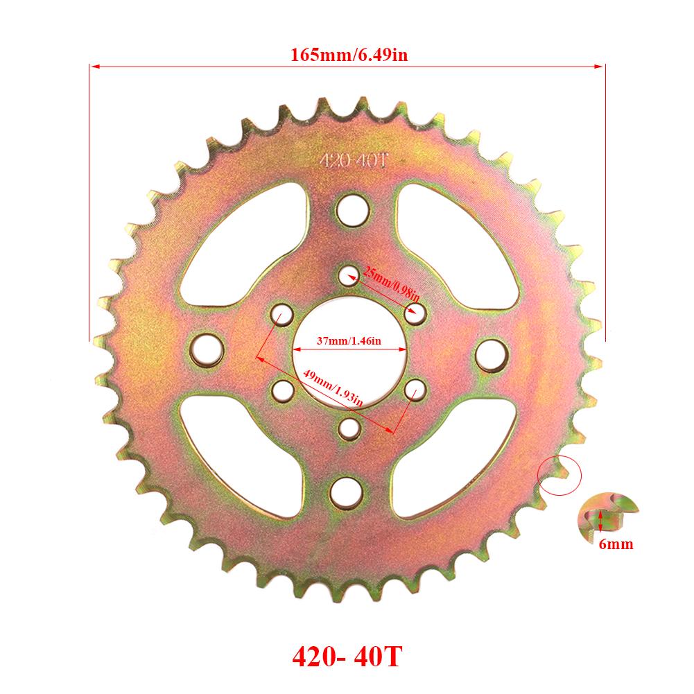 Pignon arrière 420-40T 50T 60T engrenage de scooter pour quad ATV 50cc-125cc pit buggy kart moto Accessoires 420 40T 50T 60T