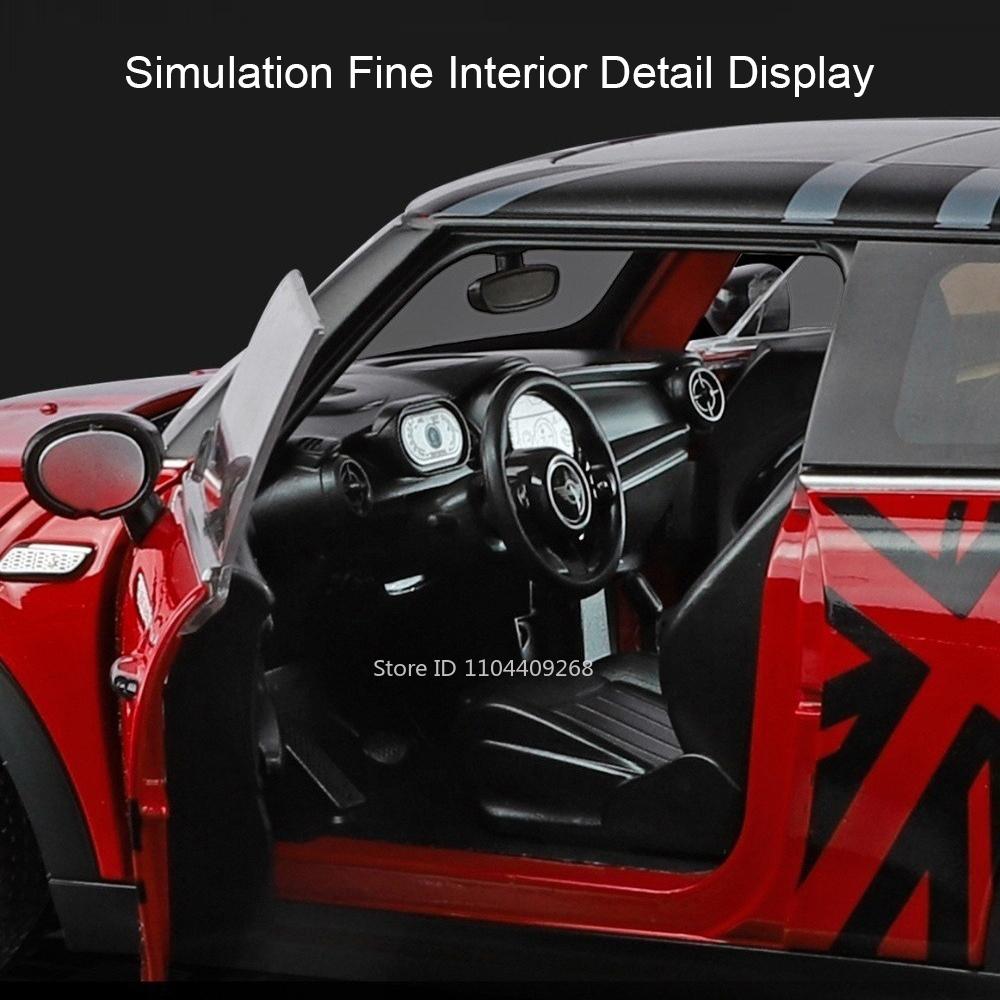 Skala 1:18 Mini Cooper S 530Li Auto Modell Spielzeug Türen Öffnen Sportwagen Metallkarosserie Gummireifen Modelle Heimdeko Dekoration