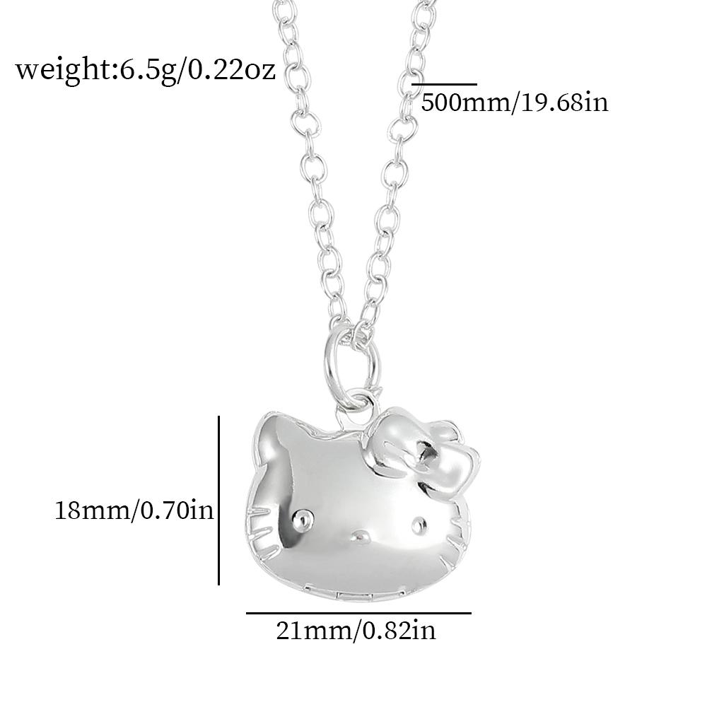 Hello Kitty Sanrio Pendant Necklace Korean Fashion Jewelry for Girls Can Open Design Girls Fashion Accessory