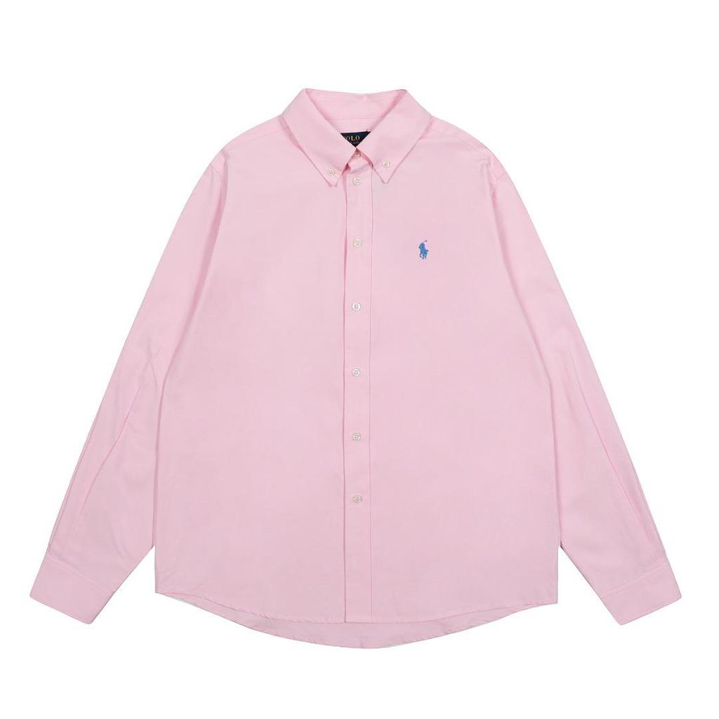 Unisex Classic RL Old Money Embroidered Horse Long Sleeve Casual Shirt