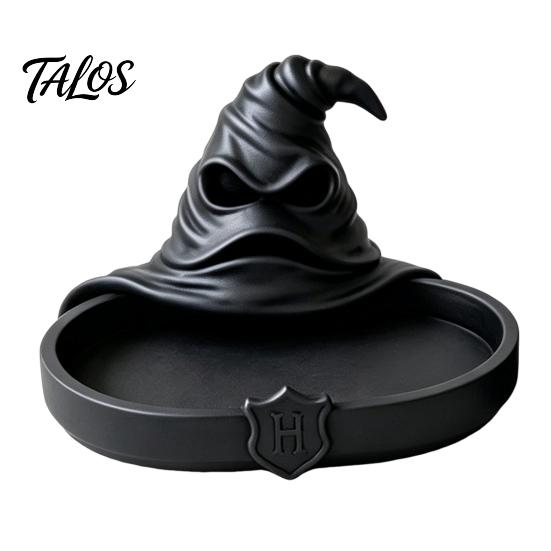Minimalist Tabletop Organizer Wizard Hat Storage Box, Gothic Desk for Makeup Brushes And Compact Countertop Case Pens, Dark Academia Vintage Halloween